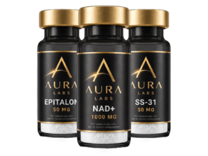 Longevity Stack: NAD+, Epitalon, and SS-31 research peptide vials