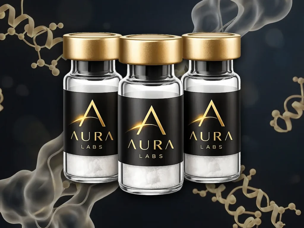 Aura Labs research peptide vials — fatloss bundle