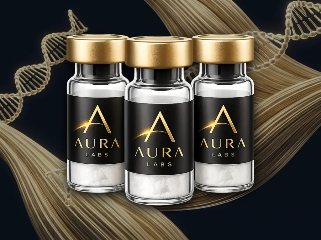 Aura Labs research peptide vials — muscle bundle