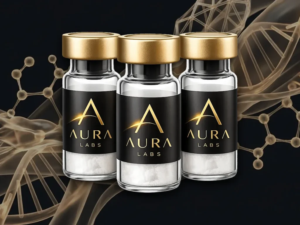 Aura Labs research peptide vials — recovery bundle
